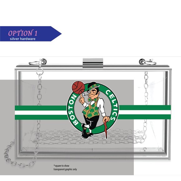 Boston Celtics Clear Acrylic Clutch - Picture 1 of 2
